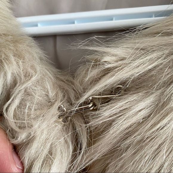 Twik faux fur coat beige size M EUC - Picture 8 of 11